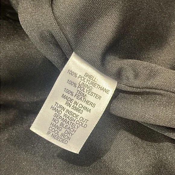 NWT Forcynthia Faux Leather Top with Feather Detail - Women’s Size S - Picture 7 of 9